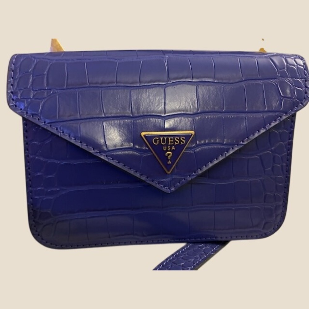 Guess Croc Embossed Envelope Crossbody Bag Mini Top Handle Handbag CC868478